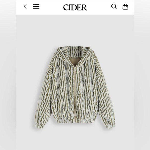 Cider Jackets & Coats Cider Olive Green Cable Stripe Coat Poshmark